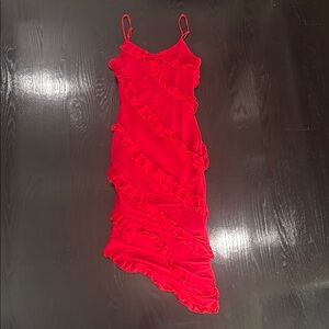 New Red Ruffled Shein Dress